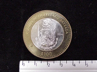 100 Pesos Querétaro Escudo 2003 · Inventario Banxico 21267 (reverso)