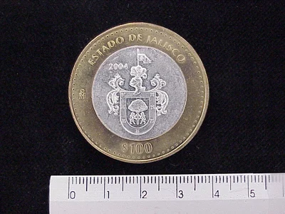100 Pesos Jalisco Escudo 2003 · Inventario Banxico 21381 (reverso)
