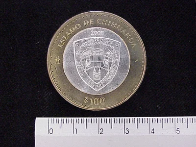 100 Pesos Chihuahua Escudo 2003 · Inventario Banxico 21412 (reverso)