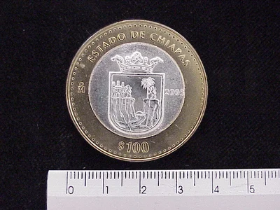 100 Pesos Chiapas Escudo 2003 · Inventario Banxico 21416 (reverso)