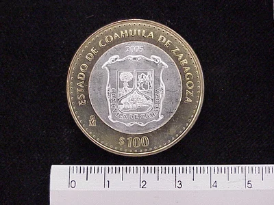 100 Pesos Coahuila Escudo 2003 · Inventario Banxico 21426 (reverso)