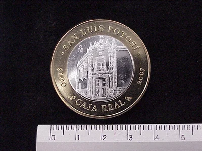 100 Pesos Unión de los Estados San Luis Potosí segunda etapa cultural 2007 · Inventario Banxico 21539 (reverso)