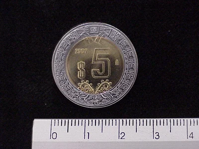 5 Pesos Bimetálica 2007