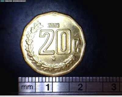 20 Bronce Aluminio 2008 . Inventario Banxico 21987 (reverso)