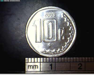 10 Acero inoxidable 2008 . Inventario Banxico 22000 (reverso)
