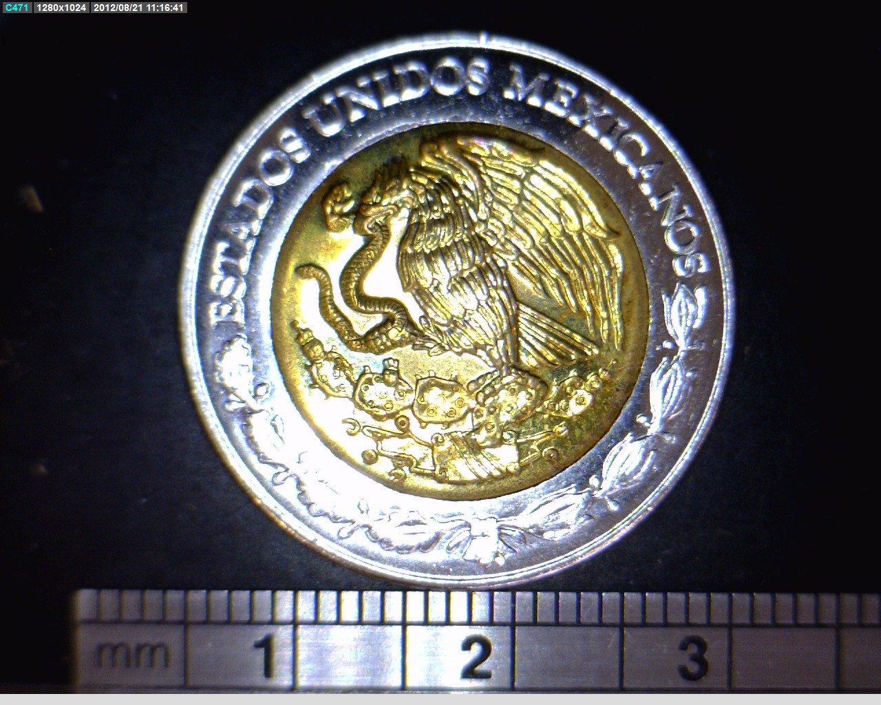 5 Pesos Bimetálica 2008 (anverso)