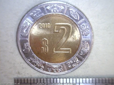 2 Pesos Bimetálica 2010