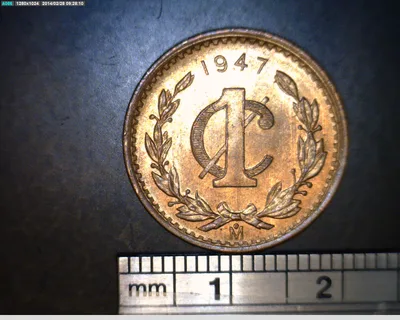 1 Centavos Bronce 1947 (reverso)