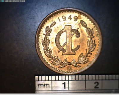 1 Centavos Bronce 1949 (reverso)