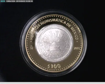 100 Pesos Herencia Numismatica I, Resplandor Republicano 2011 - reverso