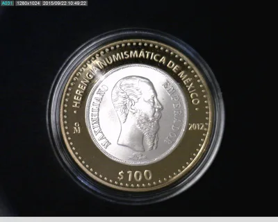 100 Pesos Herencia Numismatica II, Maximiliano 2012 - reverso
