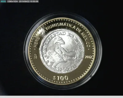 100 Pesos Herencia Numismatica II, Peso de Manita 2012 - reverso