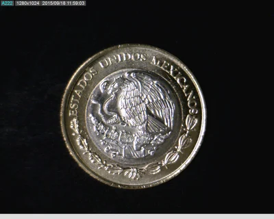 10 Bimetálica 2014 . Inventario Banxico 23219 (anverso)