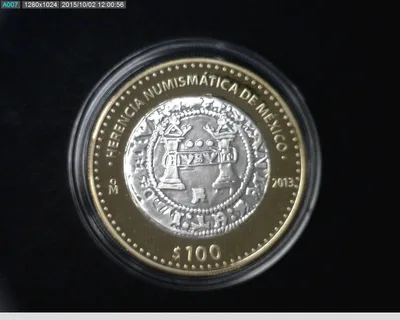 100 Pesos Herencia Numismatica III, Carlos y Juana 3 Reales 2013 - reverso