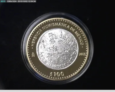 100 Pesos Herencia Numismatica III, 8 Reales Resplandor con Chops 2013 - reverso