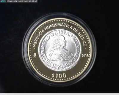100 Pesos Herencia Numismática IV, Pelucona 2014
