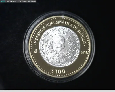 100 Pesos Herencia Numismática IV, 60 Pesos de Oaxaca 2014