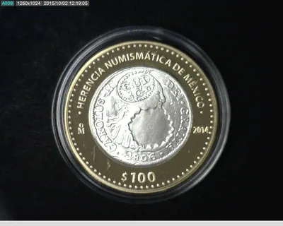 100 Pesos Herencia Numismática IV, Resello Guayana Inglesa 2014