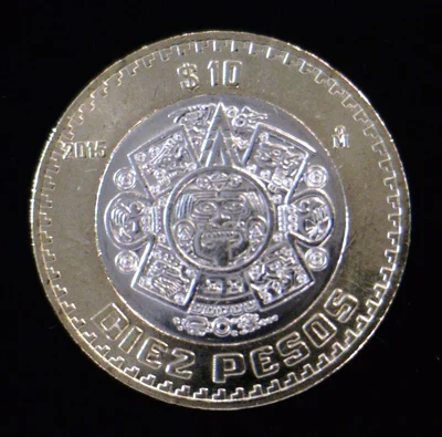 10 Pesos Bimetálica 2015