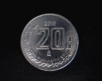 20 Acero inoxidable 2016 . Inventario Banxico 23953 (reverso)