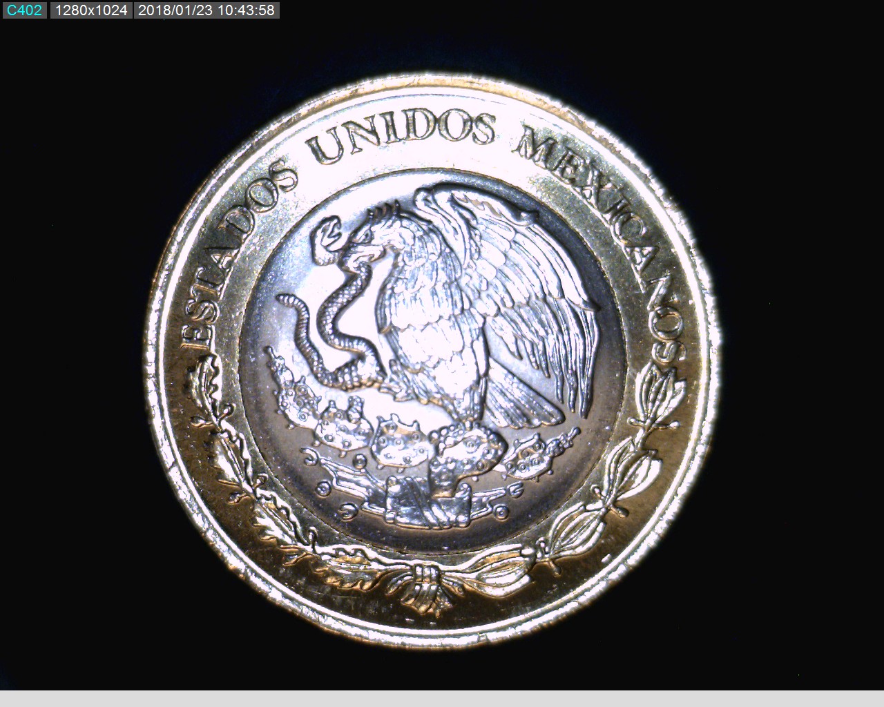 10 Bimetálica 2016 . Inventario Banxico 23978 (anverso)