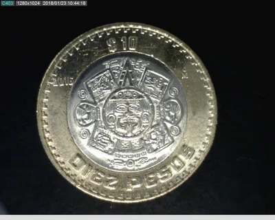 10 Pesos Bimetálica 2016