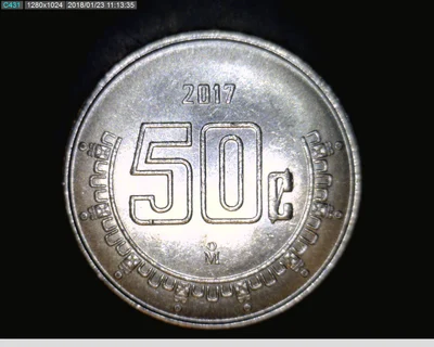 50 Centavos Acero inoxidable 2017