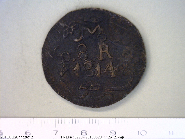 8 Reales SUD Oaxaca Cobre 1811-1814 (anverso ejemplar 3321)