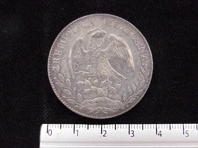 8 Plata 1876 . Inventario Banxico 4400 (anverso)