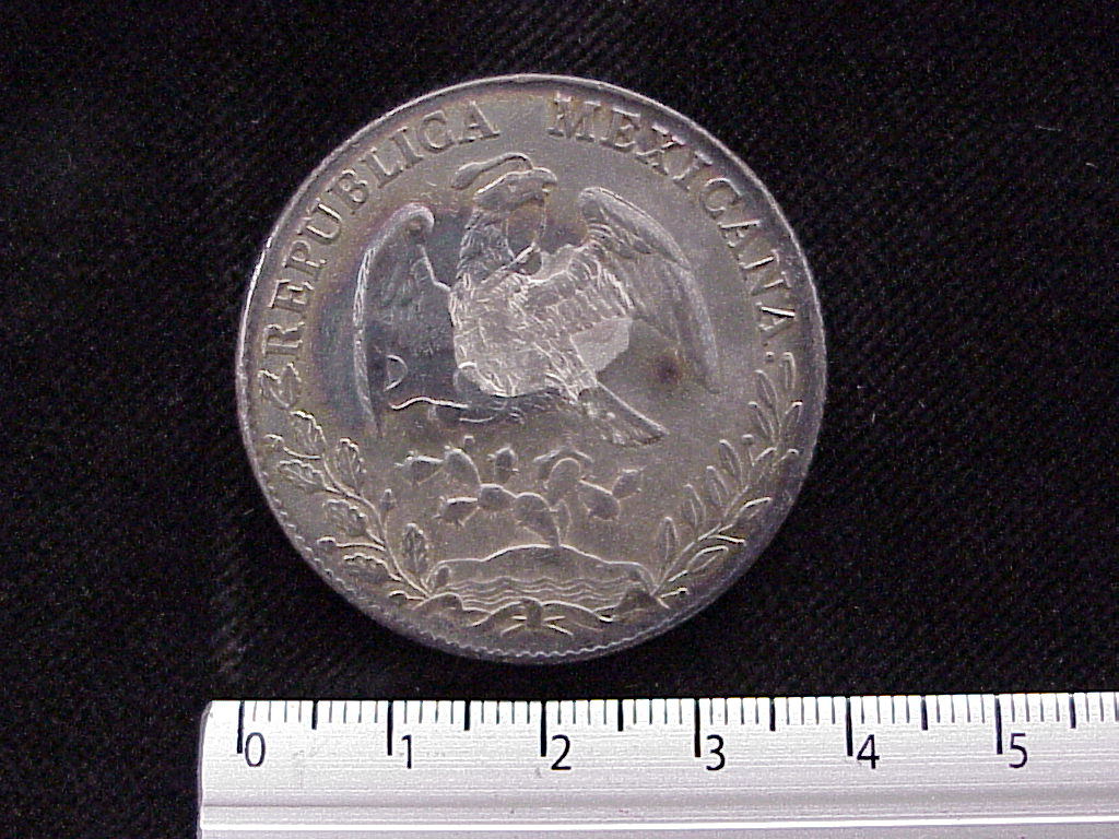 8 Plata 1887 . Inventario Banxico 5750 (anverso)