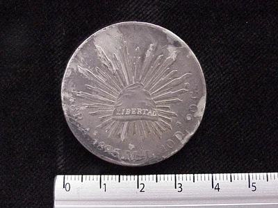 8 Plata 1895 . Inventario Banxico 5777 (reverso)