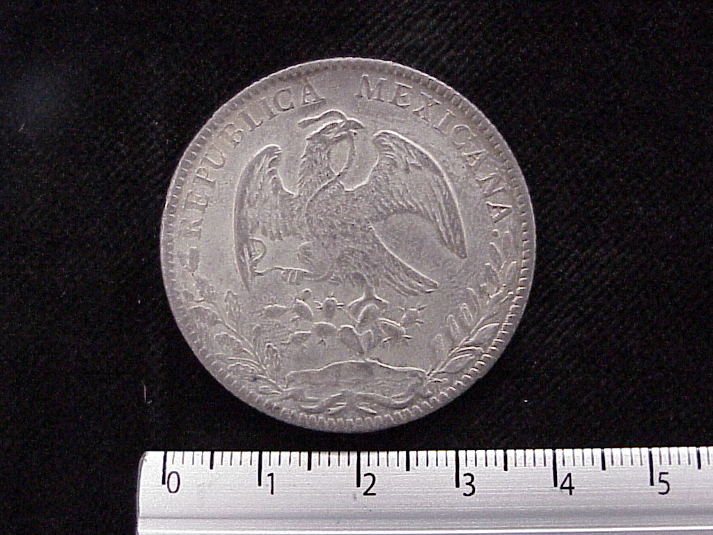 8 Plata 1879 . Inventario Banxico 6018 (anverso)