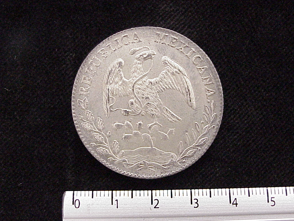 8 Plata 1887 . Inventario Banxico 6050 (anverso)