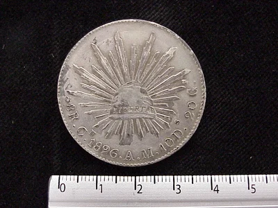 8 Plata 1896 . Inventario Banxico 6080 (reverso)