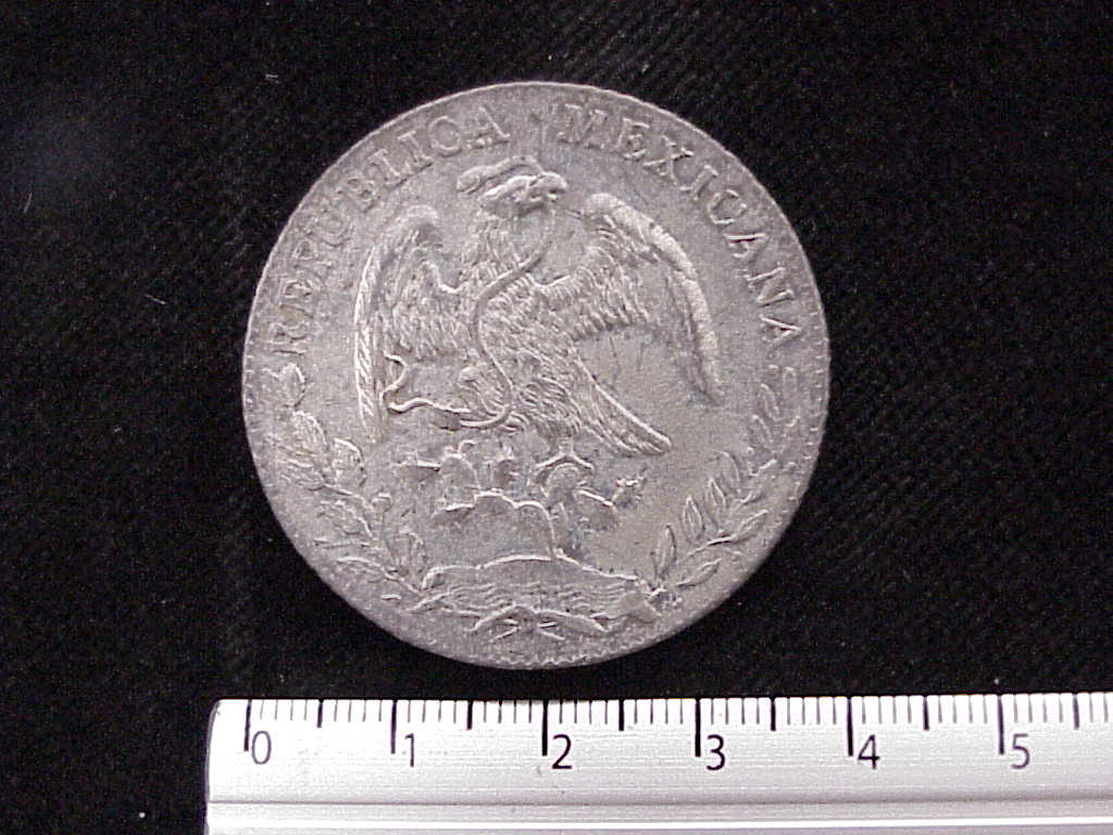 8 Plata 1886 . Inventario Banxico 6603 (anverso)