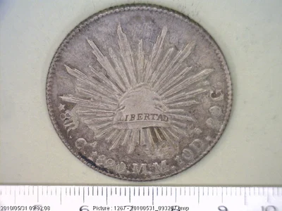 8 Plata 1890 . Inventario Banxico 6620 (reverso)