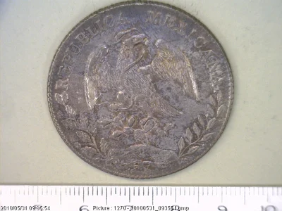 8 Plata 1891 . Inventario Banxico 6622 (anverso)