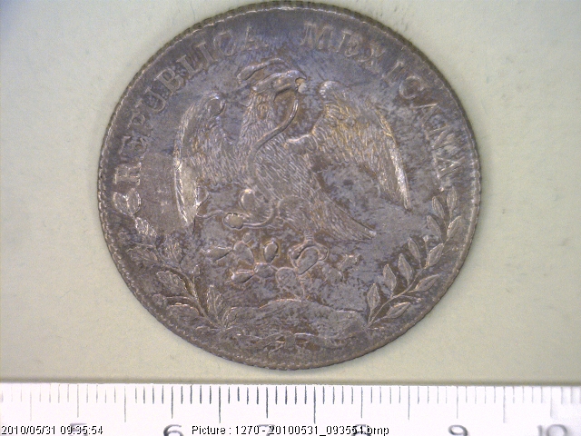 8 Plata 1891 . Inventario Banxico 6622 (anverso)