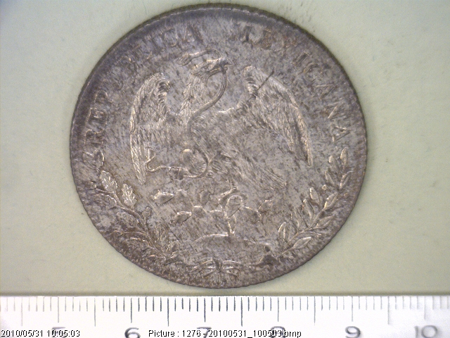 8 Plata 1892 . Inventario Banxico 6625 (anverso)