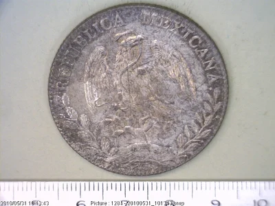 8 Plata 1893 . Inventario Banxico 6629 (anverso)