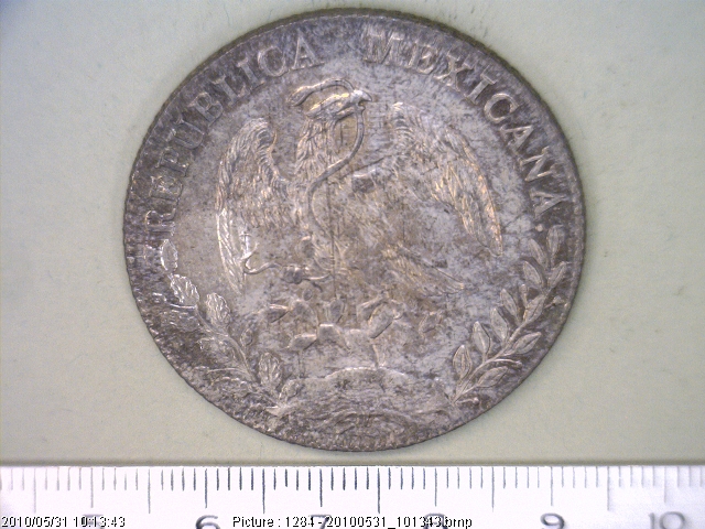 8 Plata 1893 . Inventario Banxico 6629 (anverso)