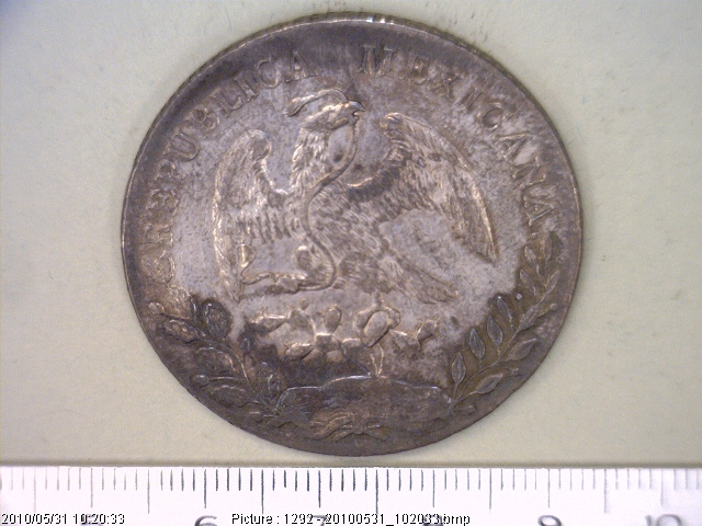 8 Plata 1894 . Inventario Banxico 6633 (anverso)