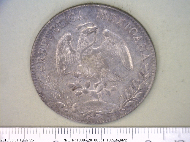 8 Plata 1895 . Inventario Banxico 6637 (anverso)