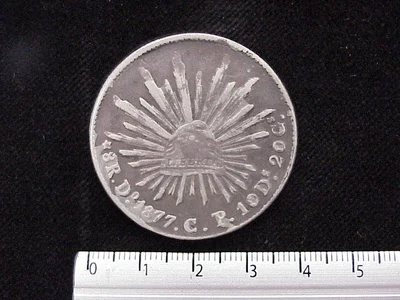 8 Plata 1878 . Inventario Banxico 6977 (anverso)