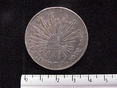 8 Plata 1880 . Inventario Banxico 6987 (reverso)