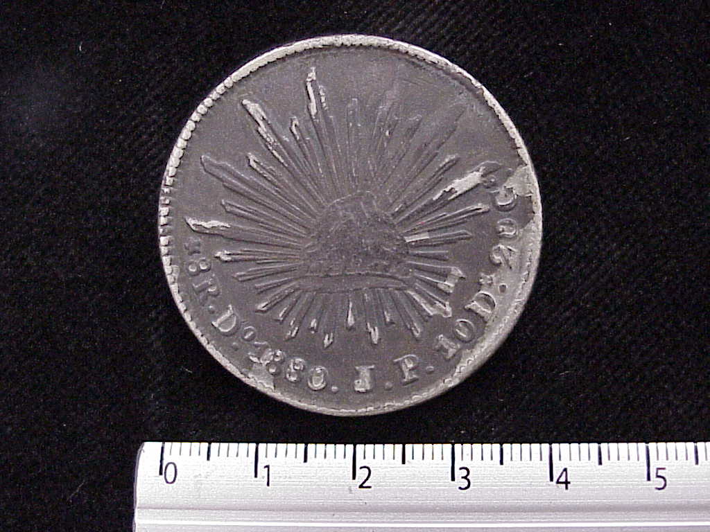 8 Plata 1881 . Inventario Banxico 6992 (anverso)