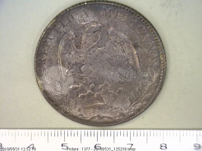 8 Plata 1891 . Inventario Banxico 7034 (anverso)