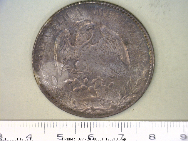 8 Plata 1891 . Inventario Banxico 7034 (anverso)