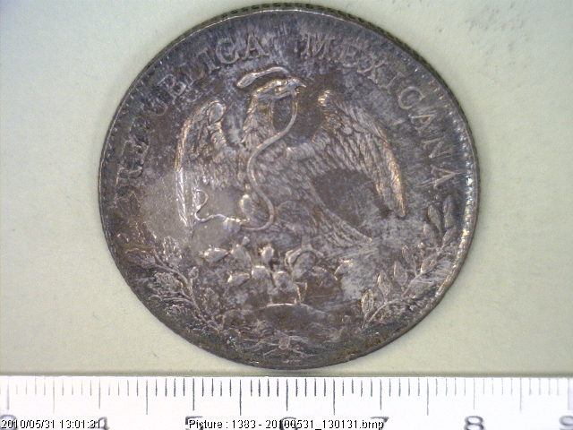 8 Plata 1892 . Inventario Banxico 7037 (anverso)