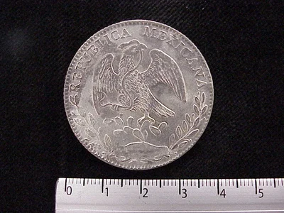 8 Plata 1877 . Inventario Banxico 8216 (anverso)